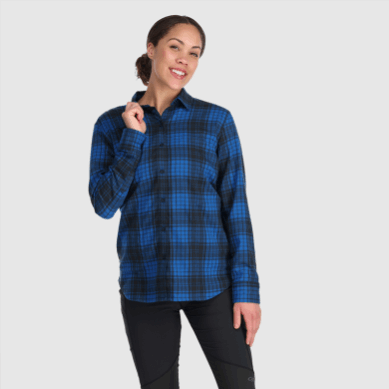 Outdoor UK Women's Kulshan Flannel Shirt Classic Blue Plaid