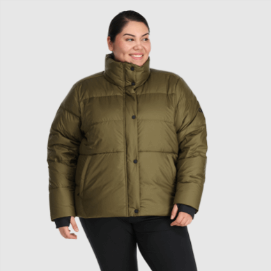 Outdoor UK Women's Coldfront Down Jacket-Plus Loden