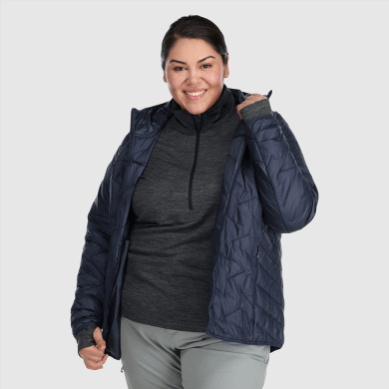 Outdoor UK Women's Superstrand Lt Hoodie-Plus Naval Blue
