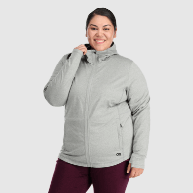 Outdoor UK Women's Melody Full Zip Hoodie-Plus Light Pewter Heather