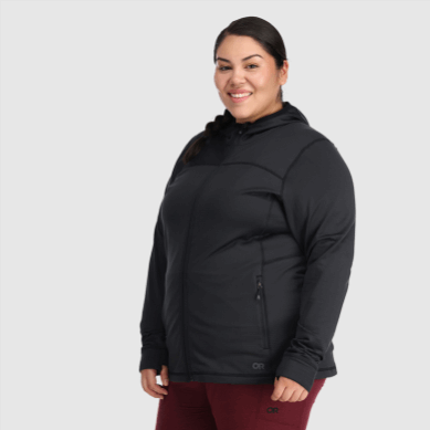 Outdoor UK Women's Vigor Full Zip Hoodie-Plus Black