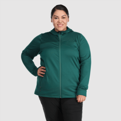 Outdoor UK Women's Vigor Full Zip Hoodie-Plus Treeline