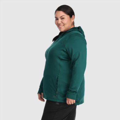 Outdoor UK Women's Vigor Full Zip Hoodie-Plus Treeline