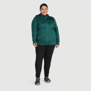 Outdoor UK Women's Vigor Full Zip Hoodie-Plus Treeline