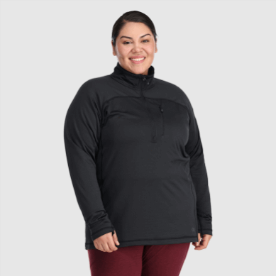 Outdoor UK Women's Vigor Half Zip-Plus Black