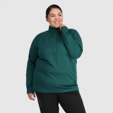 Outdoor UK Women's Vigor Half Zip-Plus Treeline