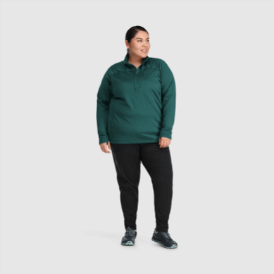 Outdoor UK Women's Vigor Half Zip-Plus Treeline