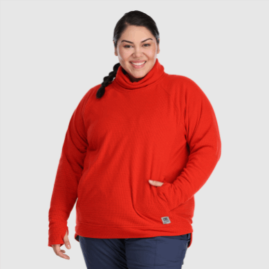 Outdoor UK Women's Trail Mix Cowl Pullover-Plus Cranberry