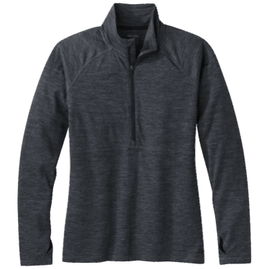 Outdoor UK Women's Alpine Onset Merino 150 Half Zip-Plus Charcoal Heather
