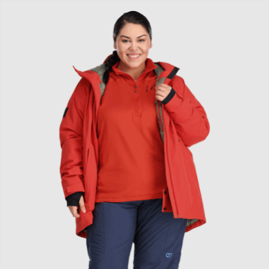 Outdoor UK Women's Snowcrew Jacket-Plus Cranberry