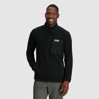 Outdoor UK Men's Trail Mix Quarter Zip Pullover Black