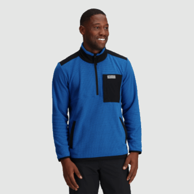 Outdoor UK Men's Trail Mix Quarter Zip Pullover Classic Blue