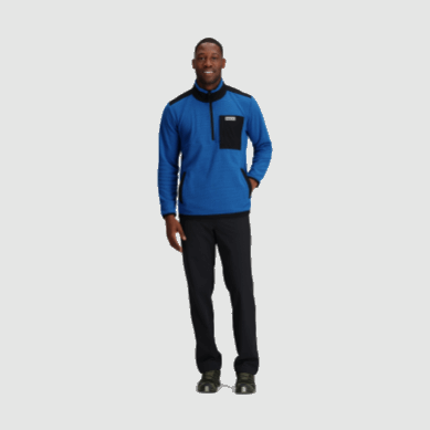 Outdoor UK Men's Trail Mix Quarter Zip Pullover Classic Blue