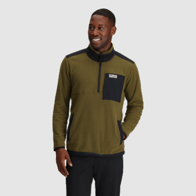 Outdoor UK Men's Trail Mix Quarter Zip Pullover Loden