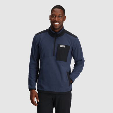 Outdoor UK Men's Trail Mix Quarter Zip Pullover Naval Blue