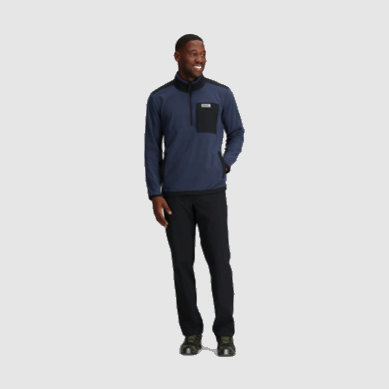Outdoor UK Men's Trail Mix Quarter Zip Pullover Naval Blue