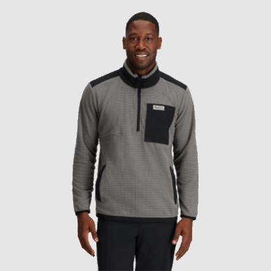 Outdoor UK Men's Trail Mix Quarter Zip Pullover Pewter