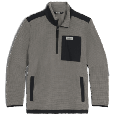 Outdoor UK Men's Trail Mix Quarter Zip Pullover Pewter