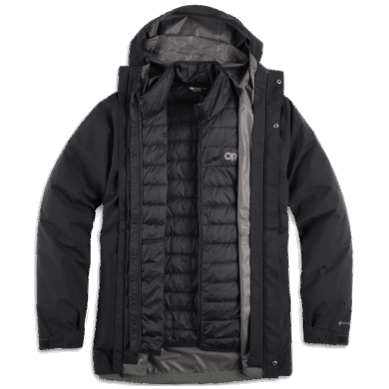 Outdoor UK Men's Foray 3-In-1 Parka Black