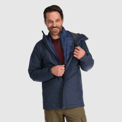 Outdoor UK Men's Foray 3-In-1 Parka Naval Blue