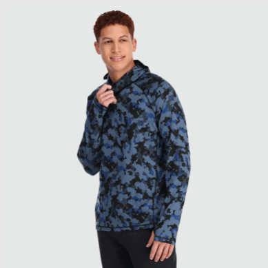 Outdoor UK Men's Alpine Onset Merino 150 Hoodie Naval Blue Camo