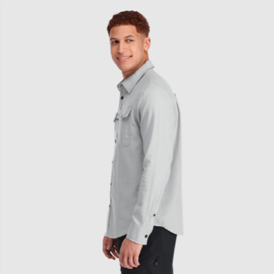 Outdoor UK Men's Feedback Flannel Shirt Light Light Pewter