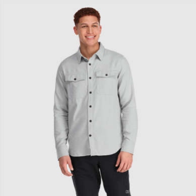 Outdoor UK Men's Feedback Flannel Shirt Light Light Pewter