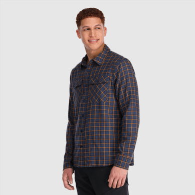 Outdoor UK Men's Feedback Flannel Shirt Light Naval Blue Plaid