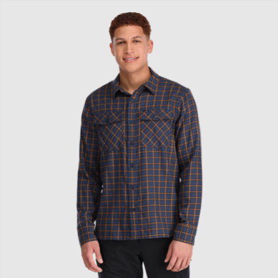 Outdoor UK Men's Feedback Flannel Shirt Light Naval Blue Plaid
