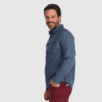 Outdoor UK Men's Feedback Flannel Shirt Light Nimbus