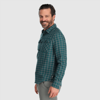 Outdoor UK Men's Feedback Flannel Shirt Light Treeline Plaid
