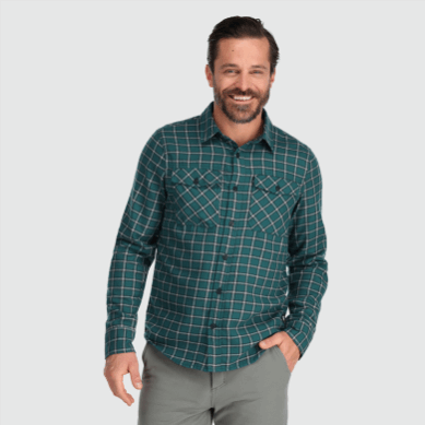 Outdoor UK Men's Feedback Flannel Shirt Light Treeline Plaid