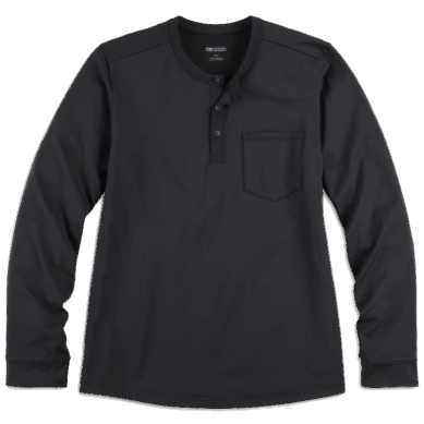 Outdoor UK Men's Baritone L/S Henley Black
