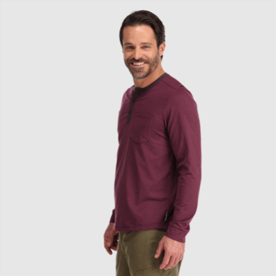 Outdoor UK Men's Baritone L/S Henley Kalamata Heather