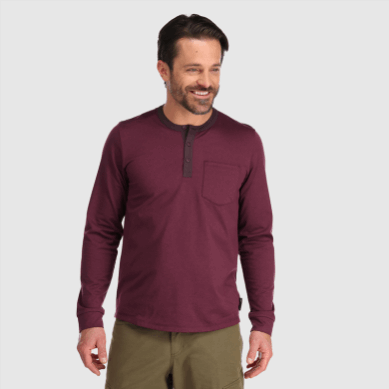 Outdoor UK Men's Baritone L/S Henley Kalamata Heather