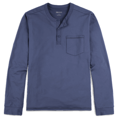 Outdoor UK Men's Baritone L/S Henley Naval Blue