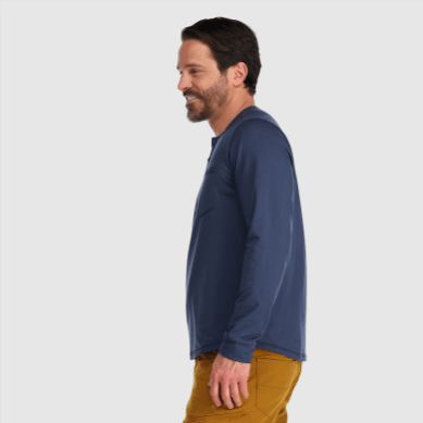 Outdoor UK Men's Baritone L/S Henley Naval Blue