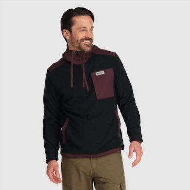 Outdoor UK Men's Trail Mix Pullover Hoodie Black/Elk
