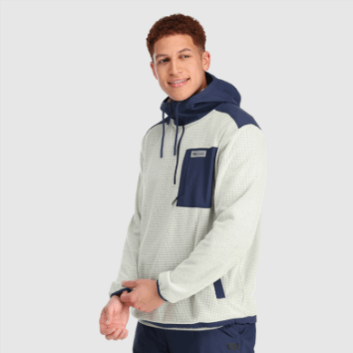 Outdoor UK Men's Trail Mix Pullover Hoodie Sand/Naval Blue