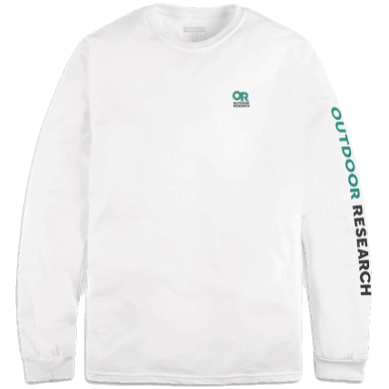 Outdoor UK Or Lockup Chest Logo L/S Tee White/Deep Lake